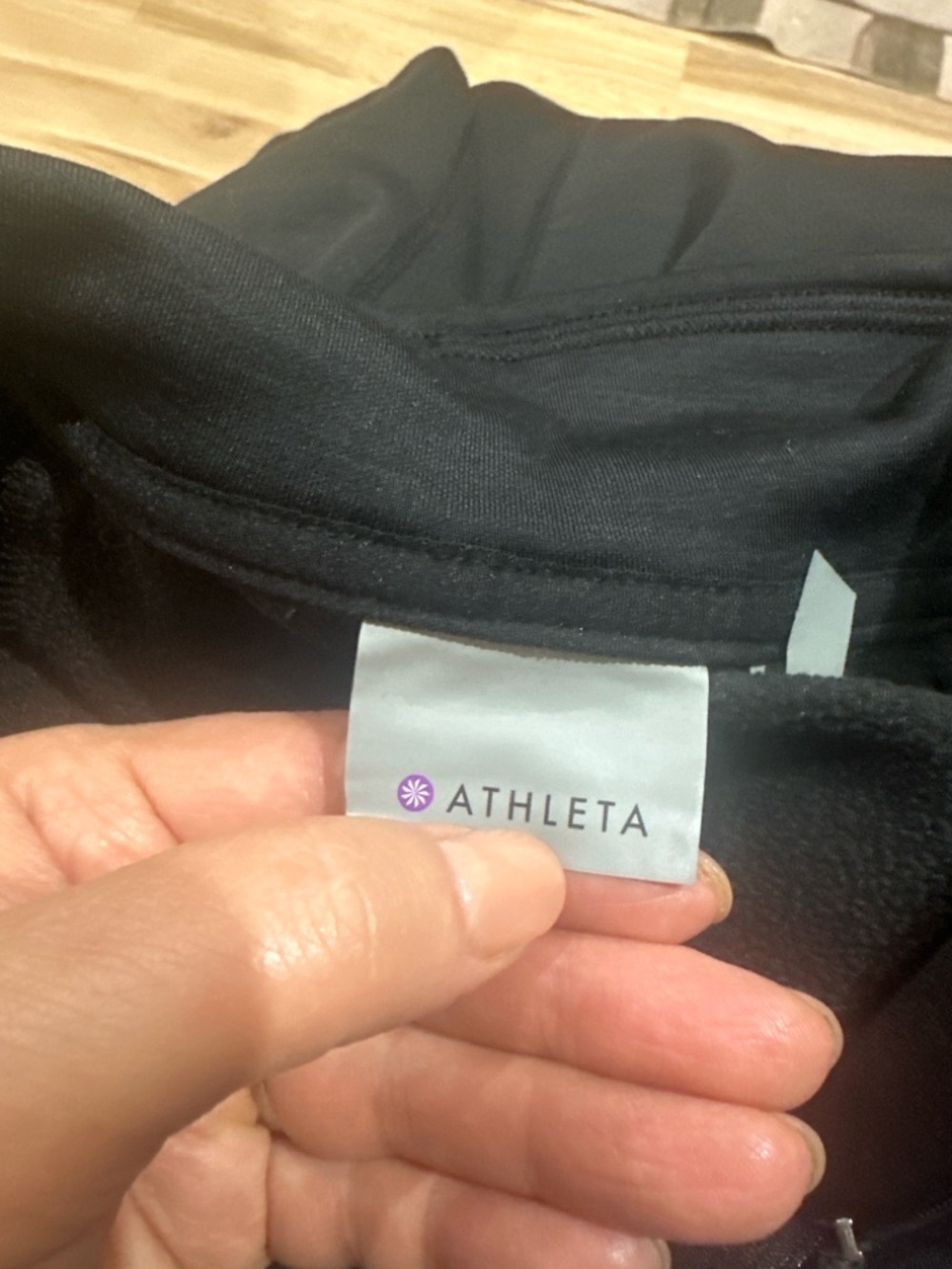 Athleta Black Zip-Front Long Sleeve Top - Picture 5 of 11